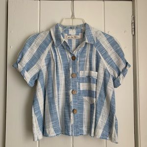 We the Free Blue/White Striped Button Down